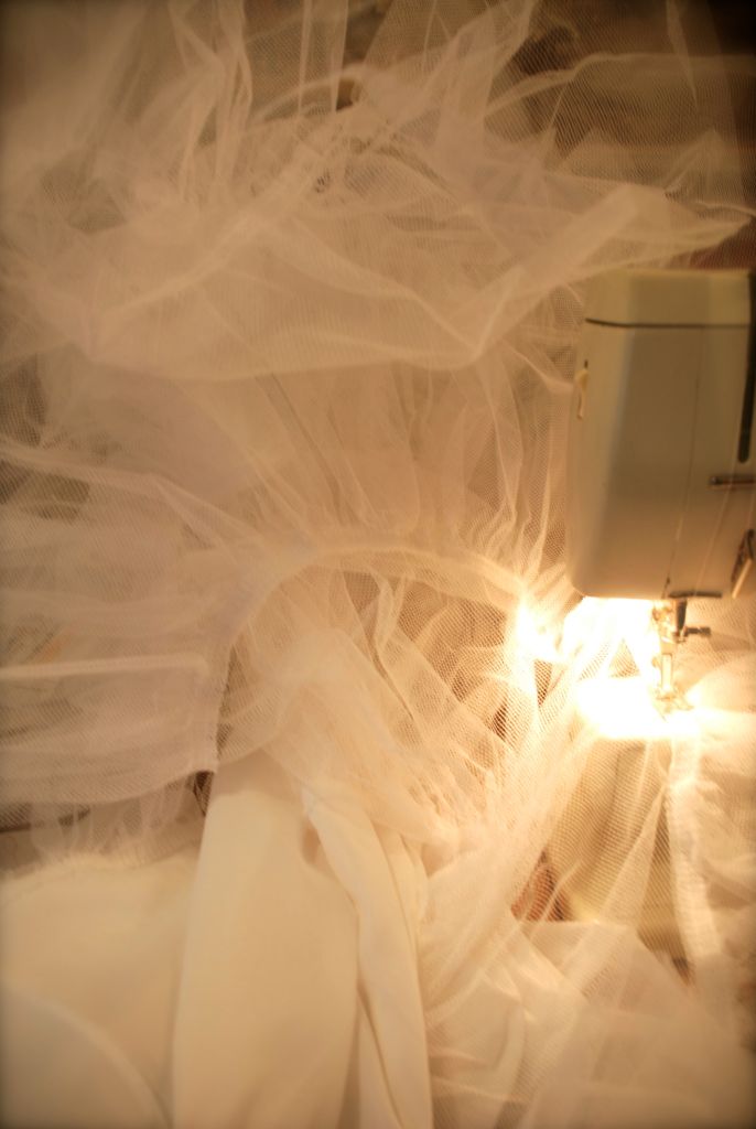 Me and my Bernina in a sea of tulle